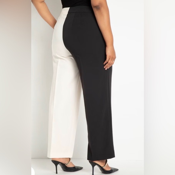 Eloquii Black and Cream Women's Pant - Picture 2 of 7